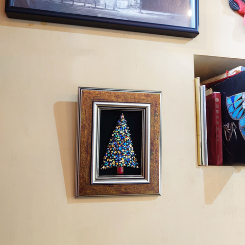 現品限り！一点物】クリスマスツリーの七宝焼アートフレーム（2025-01