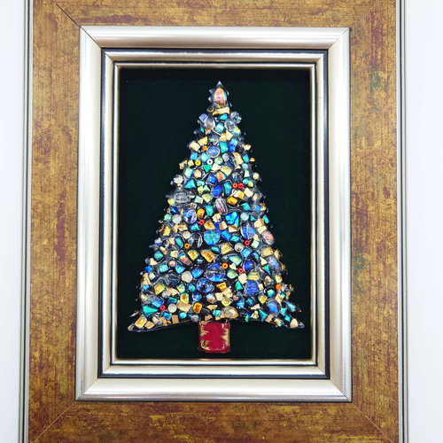 現品限り！一点物】クリスマスツリーの七宝焼アートフレーム（2025-01