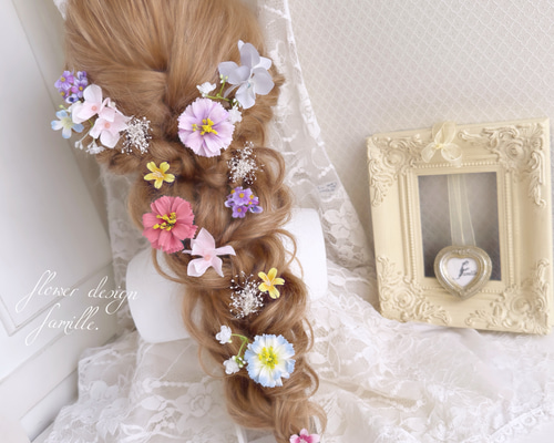 あべ様order髪飾り♡ S】 パステル ラプンツェル 髪飾り ✧ 編みおろしプリンセス ヘッド