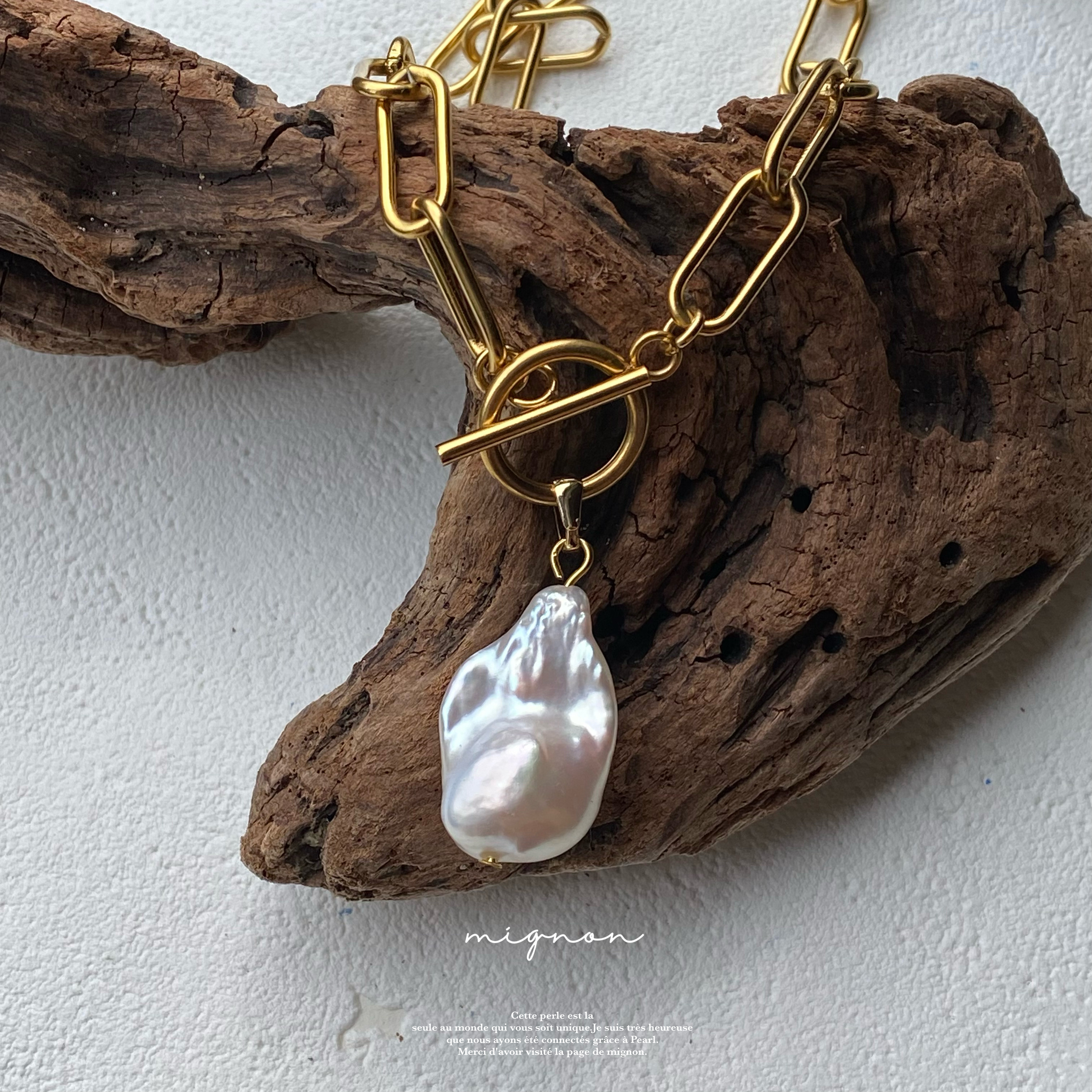 バロックパールマンテルネックレス　パールマンテルネックレス