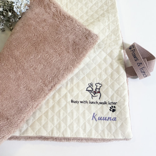 お名前刺繍】ワンちゃんカフェマット/カフェマット/うちの子刺繍