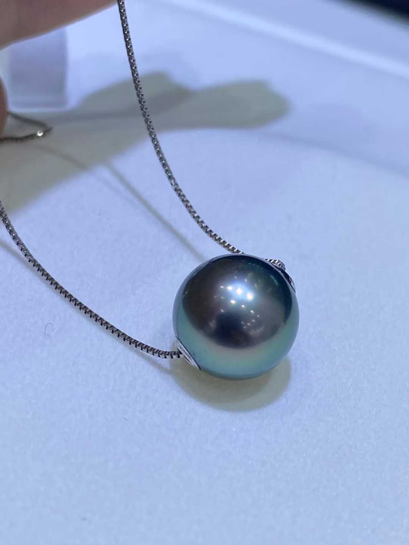真珠　ペンダント 高級】黒蝶真珠 一粒ネックレスPt850 5301 ネックレス・ペンダント