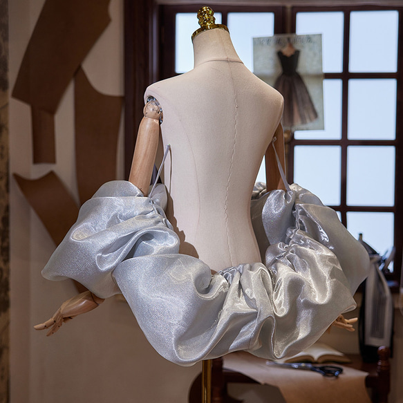 オフショルダー シルバーグレー DIY 高級感 肩飾り ドレスアクセサリー