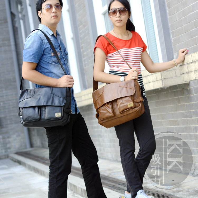 it leeto牛革通勤斜めショルダーバッグ男性のバッグ真皮郵便配達男性のバックパックレトロなコンピュータバッグ