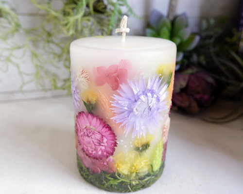 無香料＊ML 3Dボタニカルキャンドル キャンドル・キャンドルホルダー