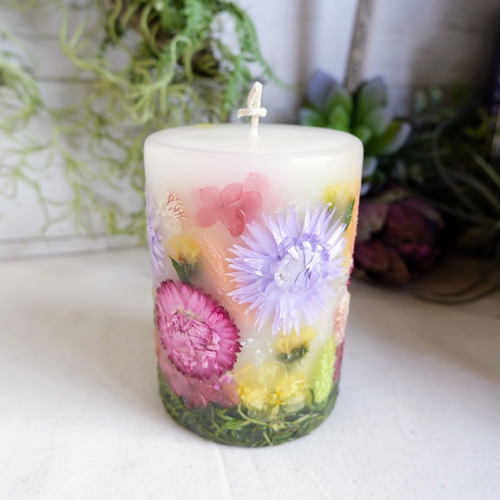 無香料＊ML 3Dボタニカルキャンドル キャンドル・キャンドルホルダー