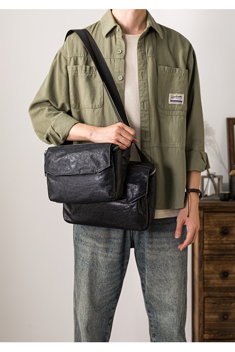 オリジナルの新型の男の人の本革の通勤の潮牌のリュックサックカジュアルな百合の入り交じった皮の男のかばん単肩斜め掛けの郵便