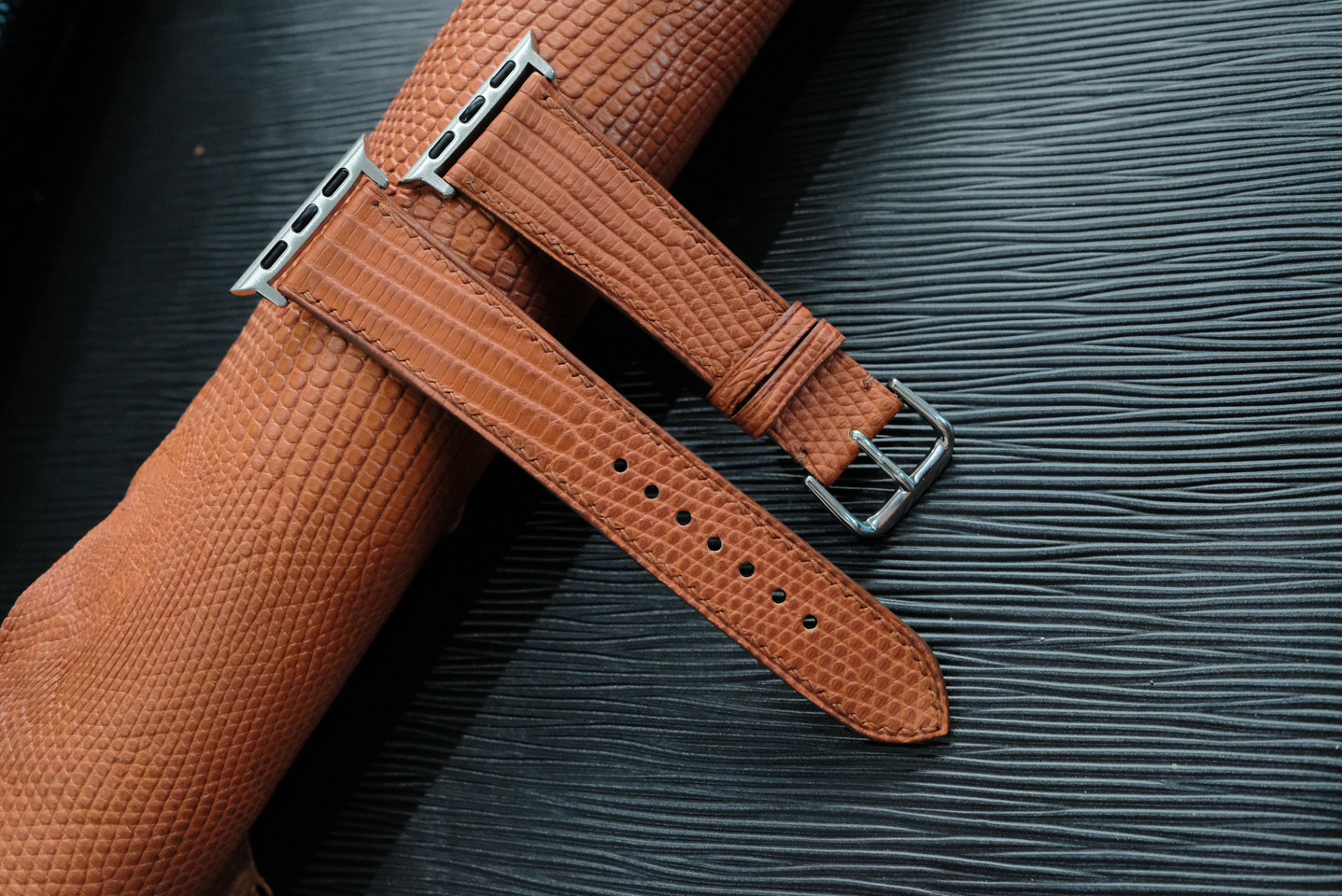 高級トカゲ革時計ベルト手縫い時計ベルトアップルウォッチ時計ベルト