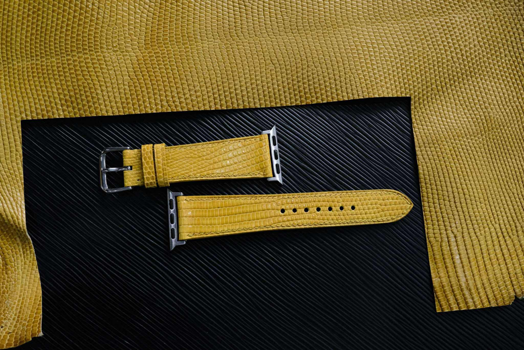 高級トカゲ革時計ベルト手縫い時計ベルトアップルウォッチ時計ベルト