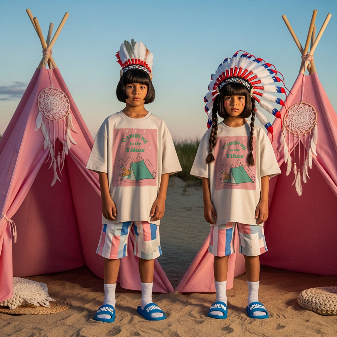 Camping in the YIKES　ピンク　ヘビーオンス・ホワイトボディ（インクジェット）