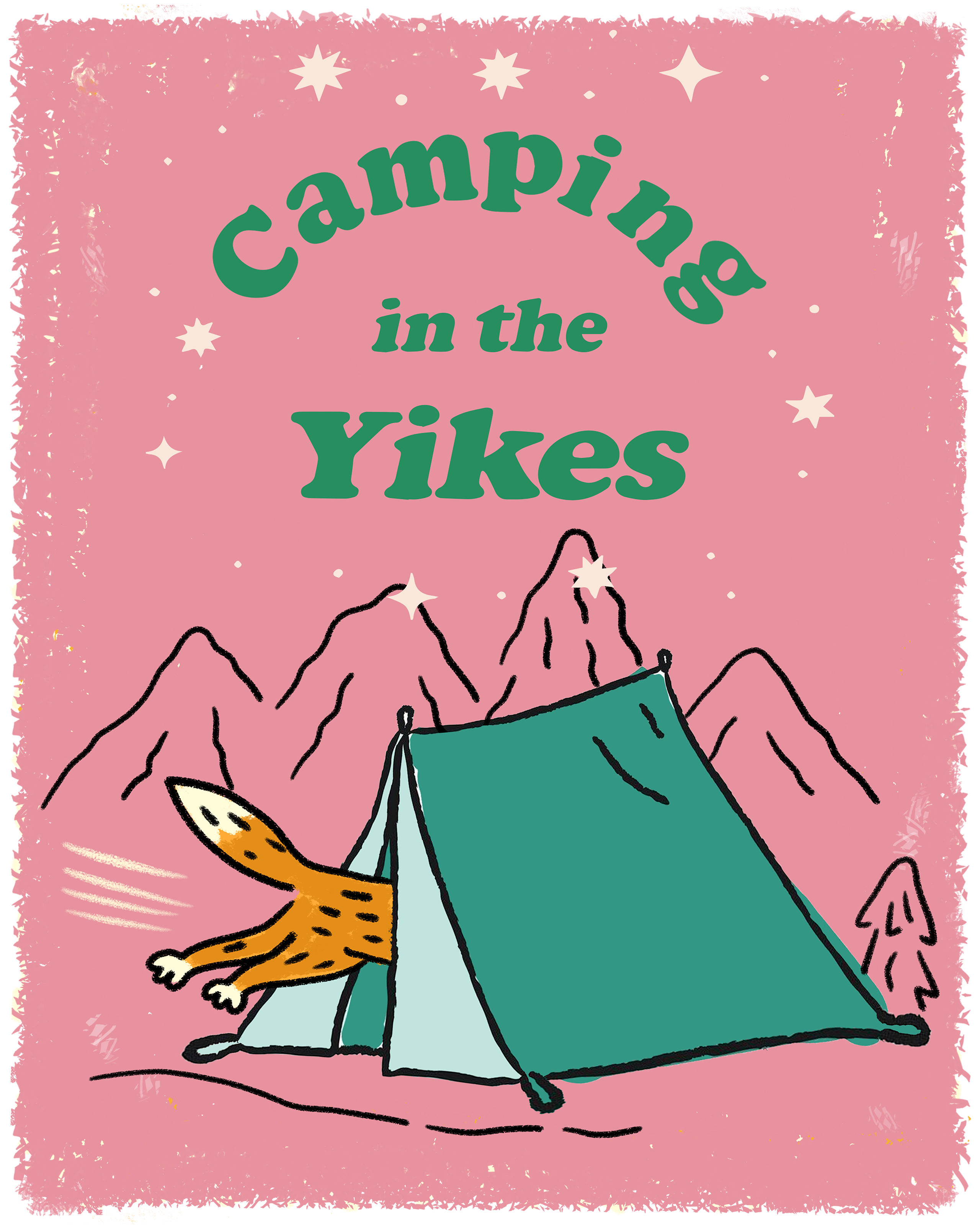 Camping in the YIKES　ピンク　ヘビーオンス・ブラックボディ（インクジェット） 4,896円