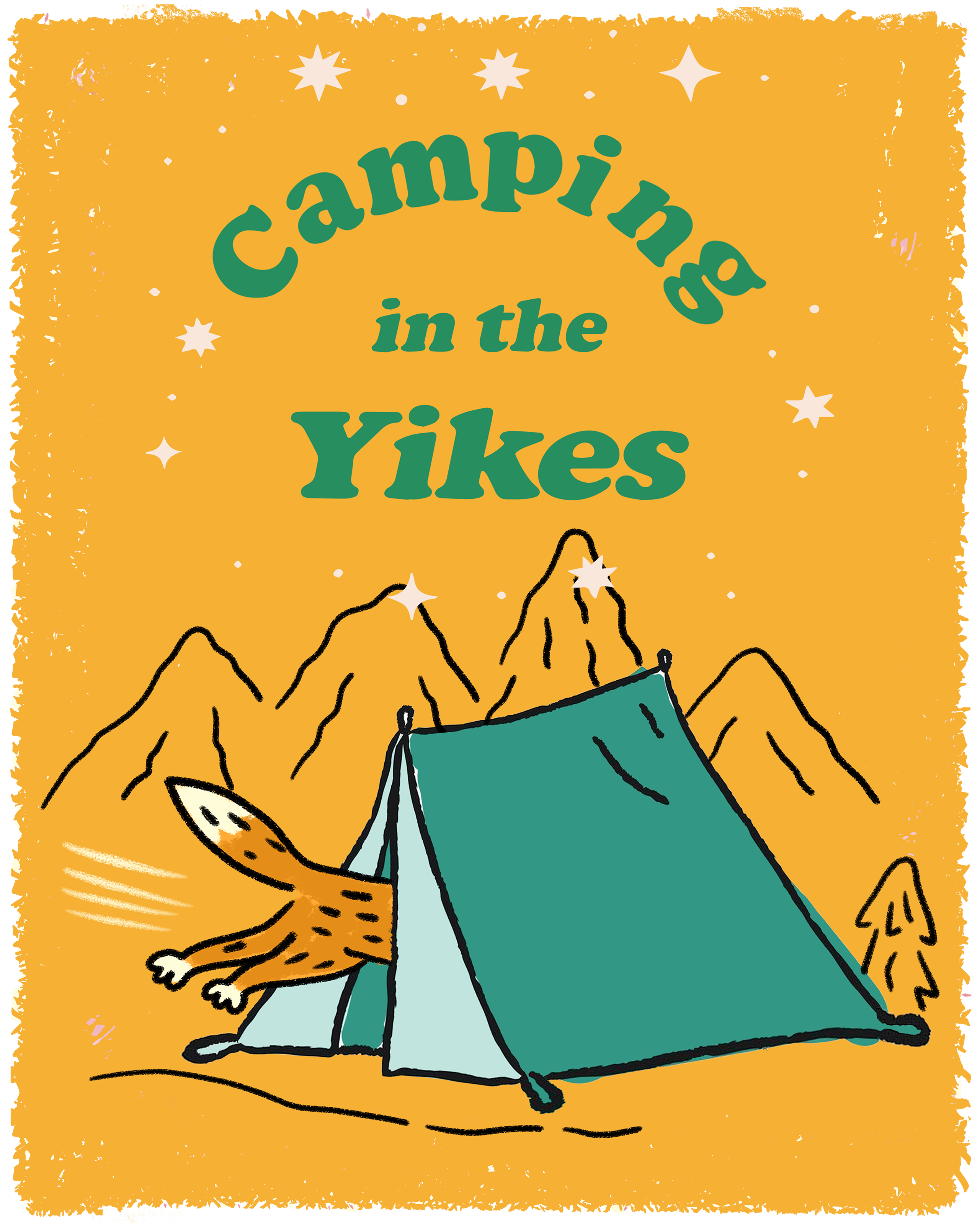 Camping in the YIKES　オレンジ　ヘビーオンス・ブラックボディ（インクジェット）