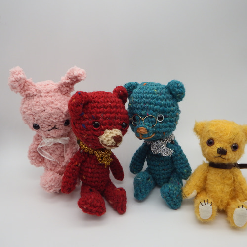 あみぐるみ】赤ツイードのくまさん【297】 あみぐるみ TrueColorsBear