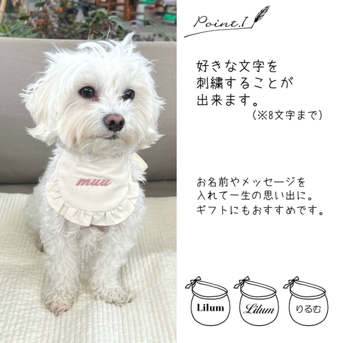 ペット用 ナチュラル スタイ 名入れ 名入れ無料 犬 猫 うさぎ