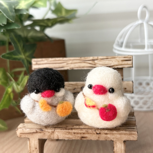 もちっと白文鳥❀（置物、キーホルダー、ストラップ選べる）〜受注制作