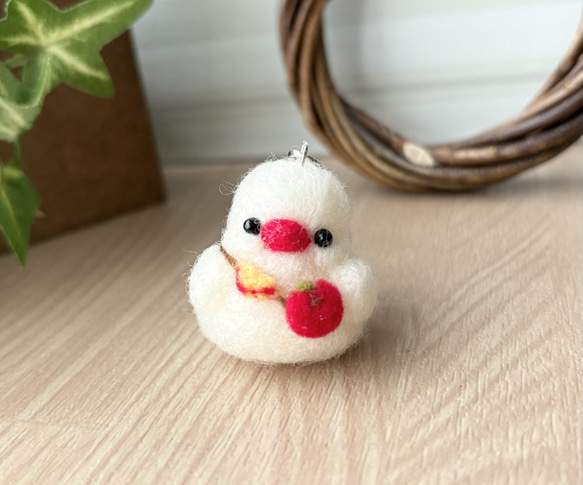 もちっと白文鳥❀（置物、キーホルダー、ストラップ選べる）〜受注制作