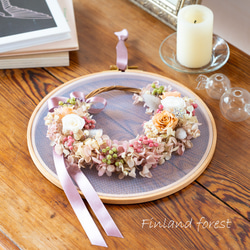 Finland garden 秋色の木箱アレンジメント くすみカラーのプリザーブド