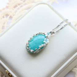 大粒アンダラクリスタルとスモーキークォーツのワイヤージュエリー