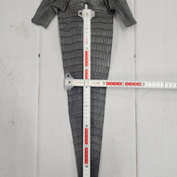 ワニ革　クレイフィニッシュ　墨黒　No.C008674 7枚目の画像