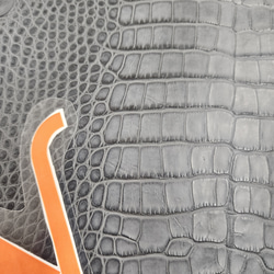 ワニ革　クレイフィニッシュ　墨黒　No.C008675 11枚目の画像