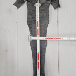 ワニ革　クレイフィニッシュ　墨黒　No.C008675 7枚目の画像