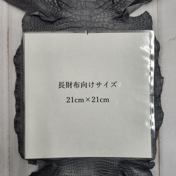 ワニ革　クレイフィニッシュ　墨黒　No.C008675 8枚目の画像