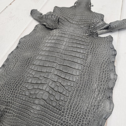 ワニ革　クレイフィニッシュ　墨黒　No.C008675 13枚目の画像