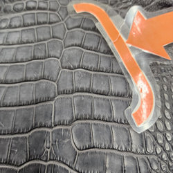 ワニ革　クレイフィニッシュ　墨黒　No.C008676 11枚目の画像