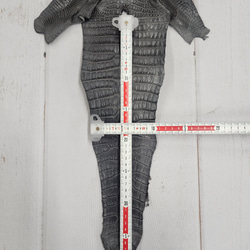 ワニ革　クレイフィニッシュ　墨黒　No.C008676 7枚目の画像