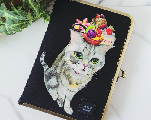 新品　アッシュペーフランス　hitoco がま口　猫　作家　ハンドメイド a128daeba22b48a7865ab8b18b3790