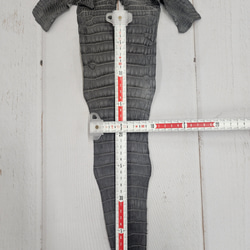 ワニ革　クレイフィニッシュ　墨黒　No.C008677 7枚目の画像