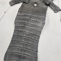 ワニ革　クレイフィニッシュ　墨黒　No.C008677 13枚目の画像