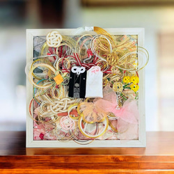 ご祝儀袋リメイク 写真立て 壁掛け（22cm角）結婚式 水引 御祝儀