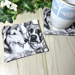 リアルワンコのペアコースター　現品　送料込み 1枚目の画像