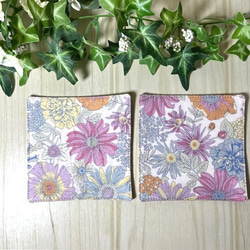 綺麗なお花のペアコースター　送料込み 2枚目の画像