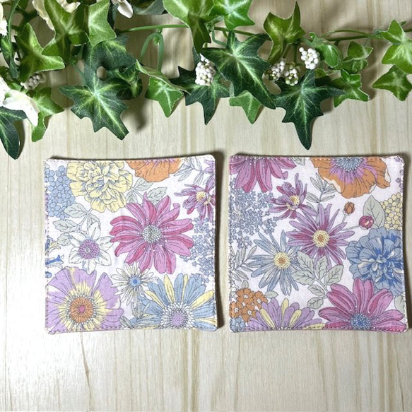 綺麗なお花のペアコースター　送料込み 2枚目の画像