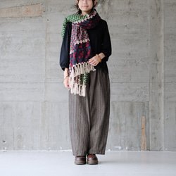 【待望の七分袖】人気シリーズ新作！かぎ針編み七分袖カットソー（25w-02）ブラック 3枚目の画像