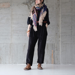 【待望の七分袖】人気シリーズ新作！かぎ針編み七分袖カットソー（25w-02）ブラック 4枚目の画像