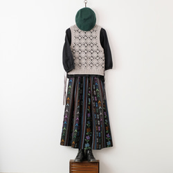 【待望の七分袖】人気シリーズ新作！かぎ針編み七分袖カットソー（25w-02）ブラック 9枚目の画像