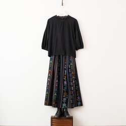 【待望の七分袖】人気シリーズ新作！かぎ針編み七分袖カットソー（25w-02）ブラック 7枚目の画像