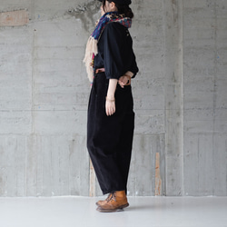 【待望の七分袖】人気シリーズ新作！かぎ針編み七分袖カットソー（25w-02）ブラック 5枚目の画像