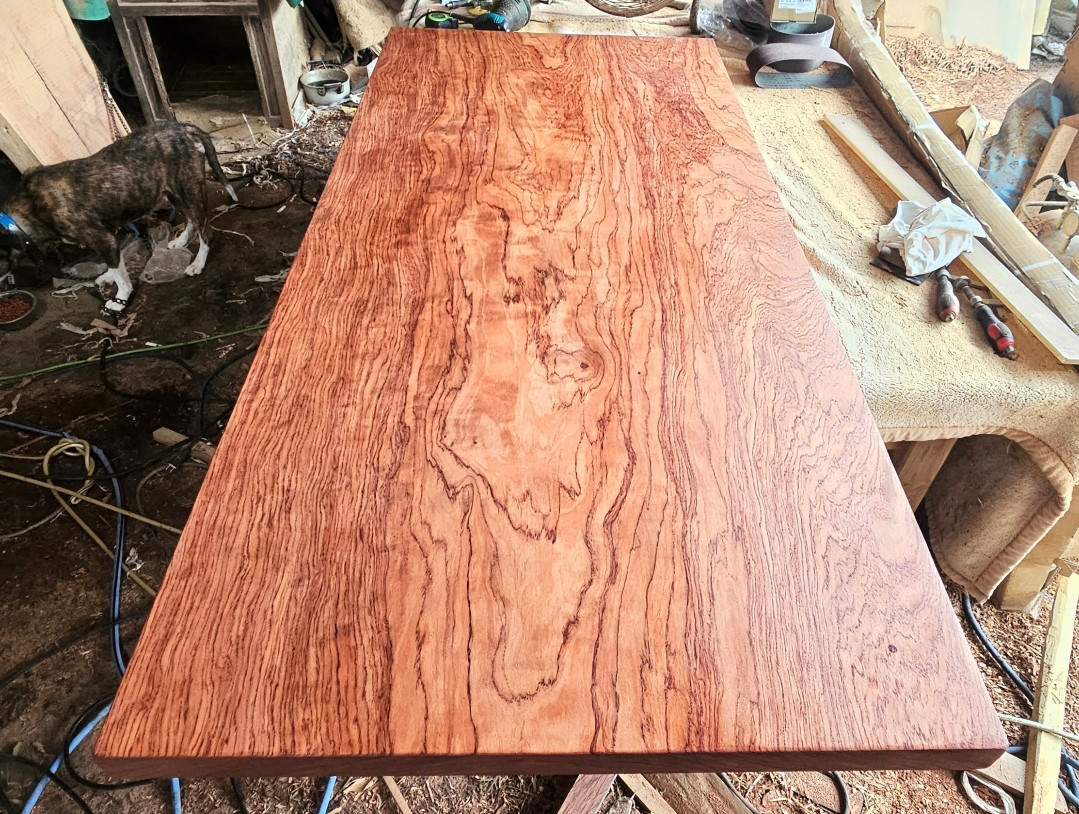 ブビンガ　一枚板　ダイニング　テーブル　最上杢　特大　リビング　おしゃれ