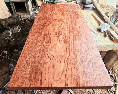 ブビンガ 一枚板 ダイニング テーブル 最上杢 特大 リビング おしゃれ