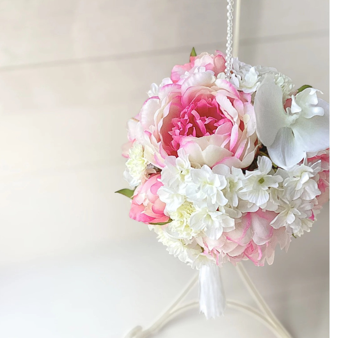 結婚式和装　華玉ブーケ・ブーケに似合う髪飾り(おまかせ1輪ブトニア プレゼント)