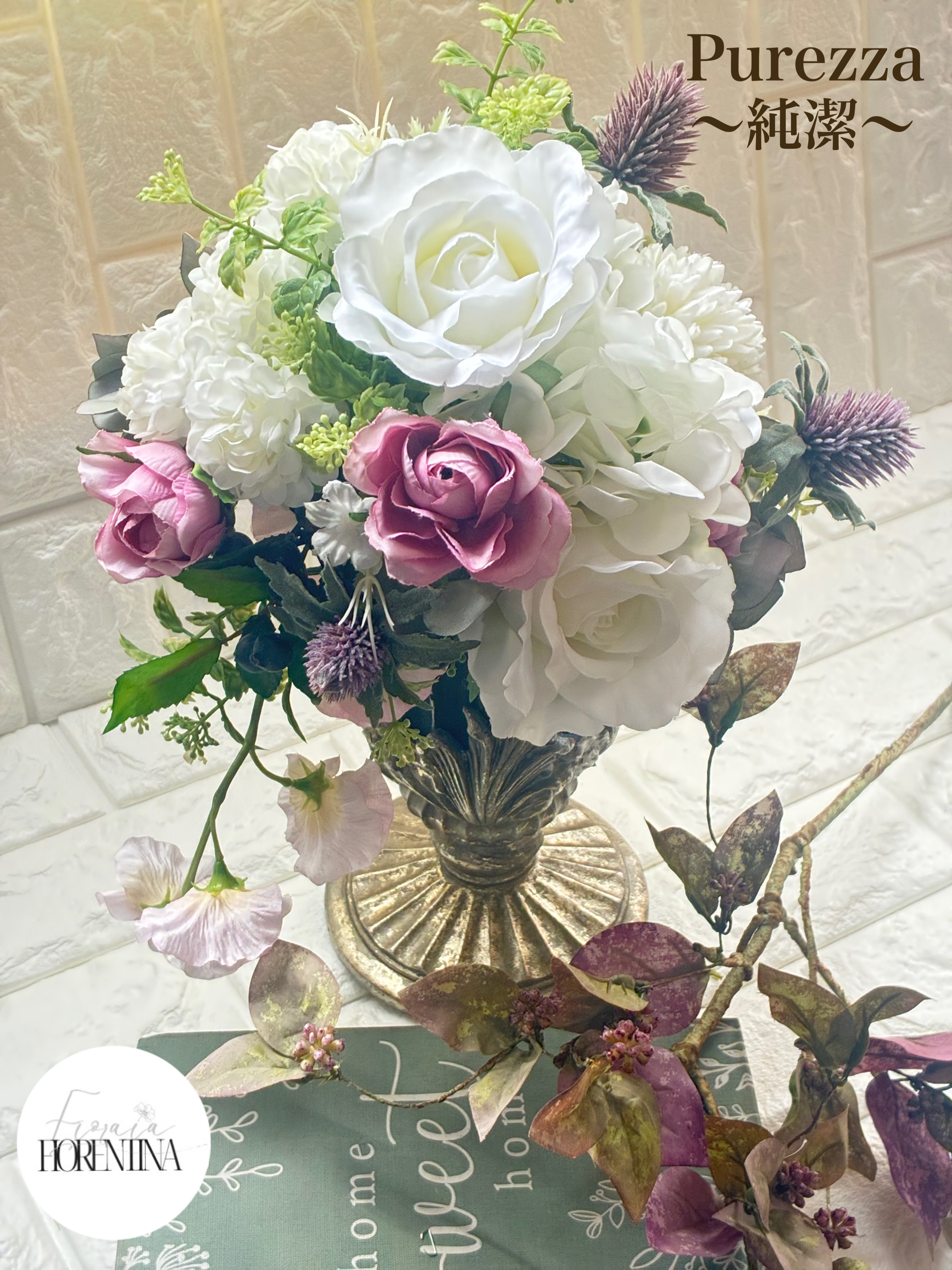 ホワイトローズの王道ブーケ　Purezza ― 純潔