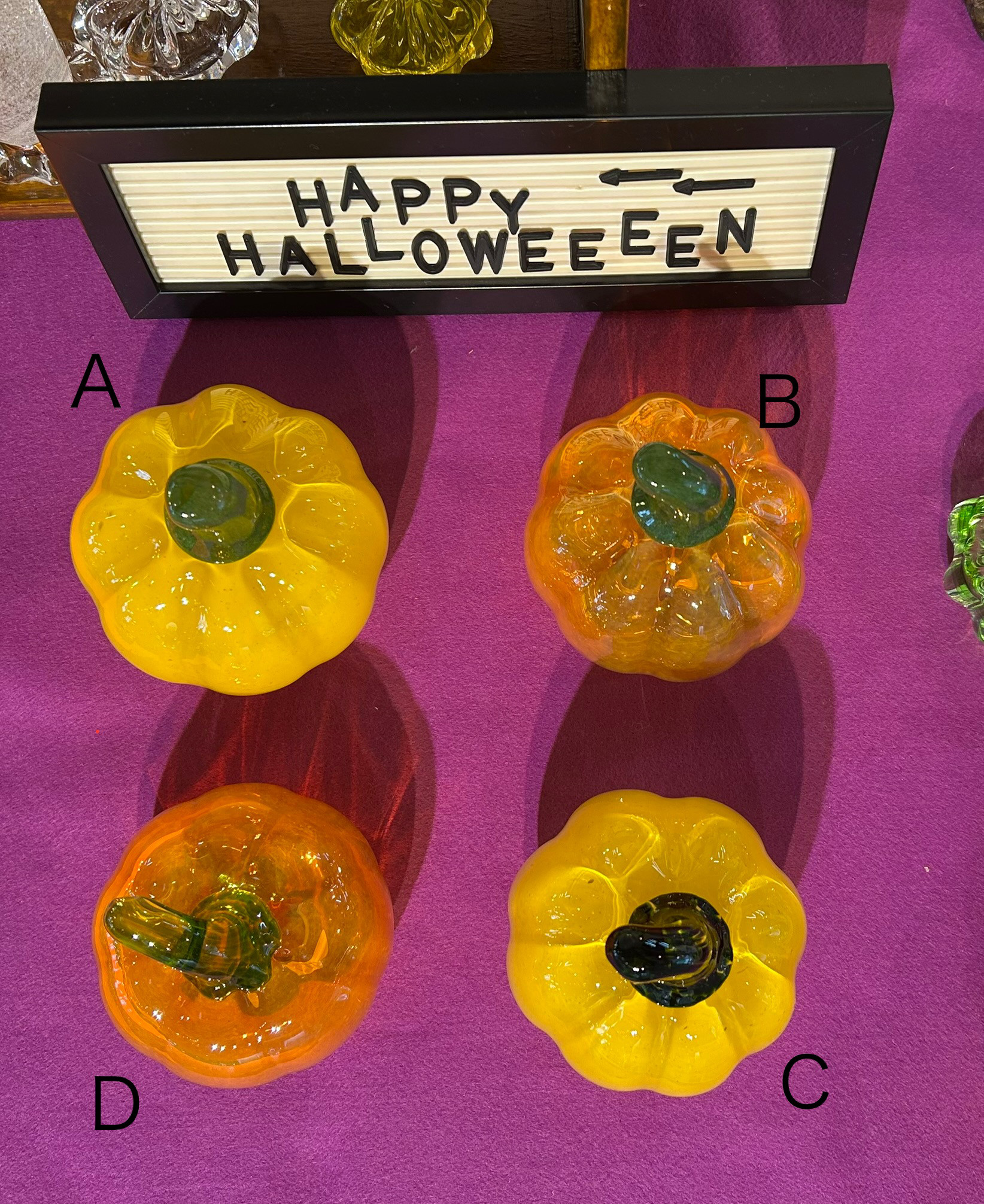 ガラスのハロウィンカボチャ（大） ＊吹きガラス