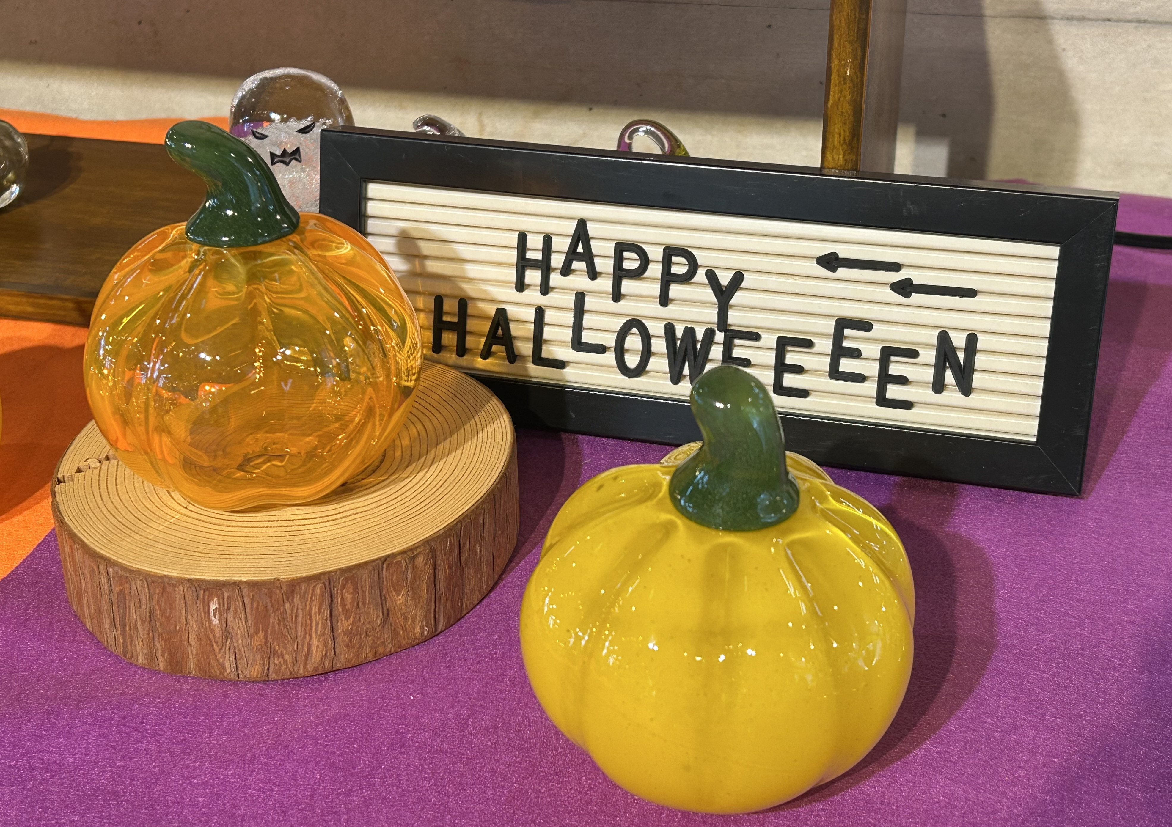 ガラスのハロウィンカボチャ（大） ＊吹きガラス