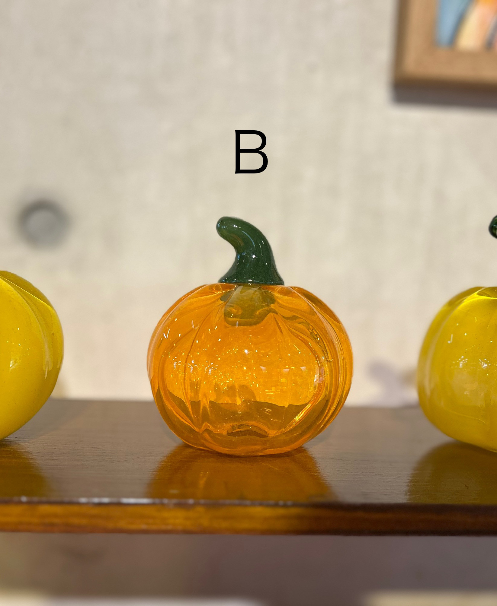 ガラスのハロウィンカボチャ（大） ＊吹きガラス