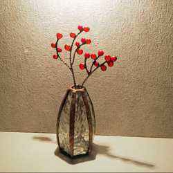 季節を彩る赤い実のステンドグラスリース 12枚目の画像