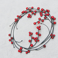 季節を彩る赤い実のステンドグラスリース 11枚目の画像